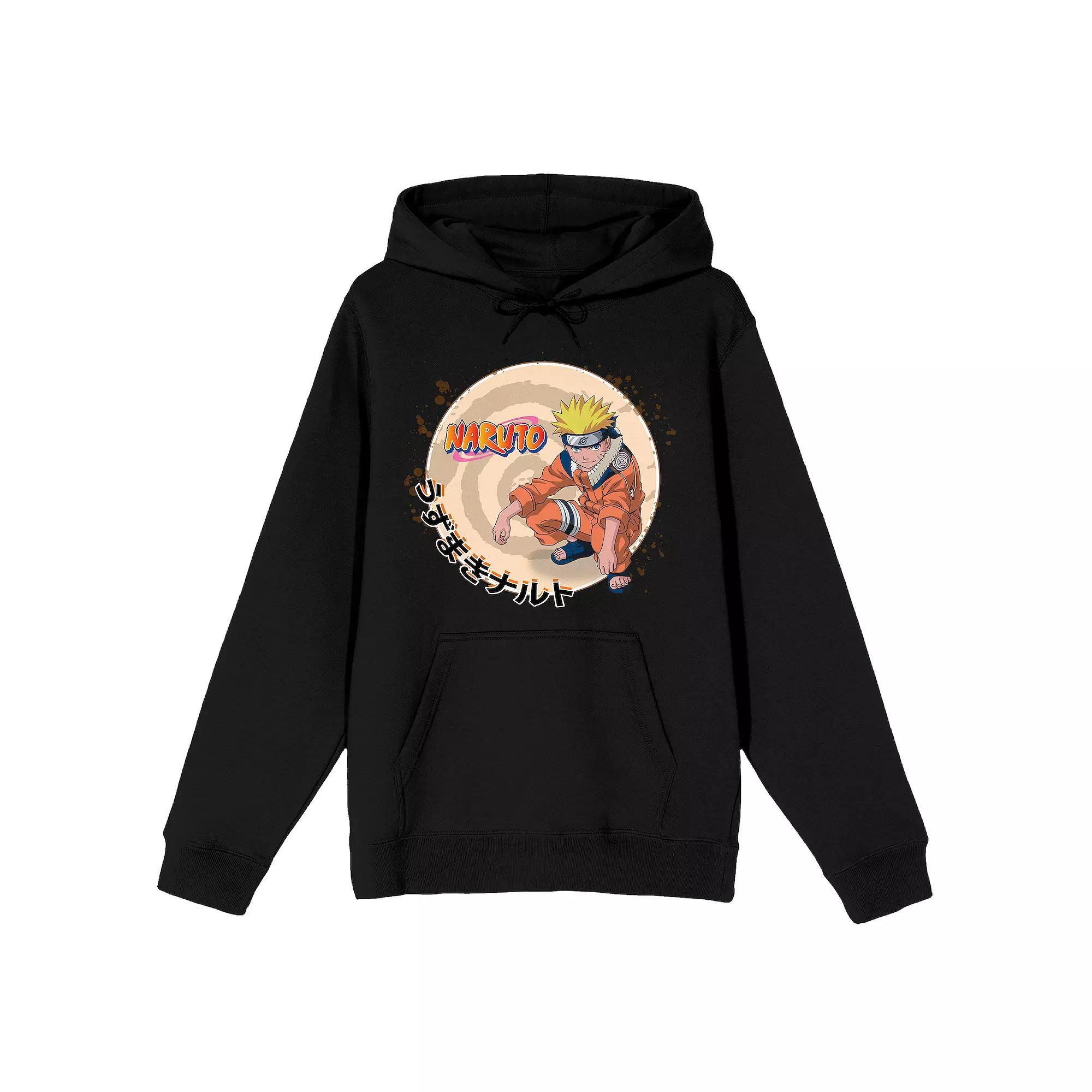 Men's Naruto Main Character Kanji Hoodie, Size: XXL, Black Product Image