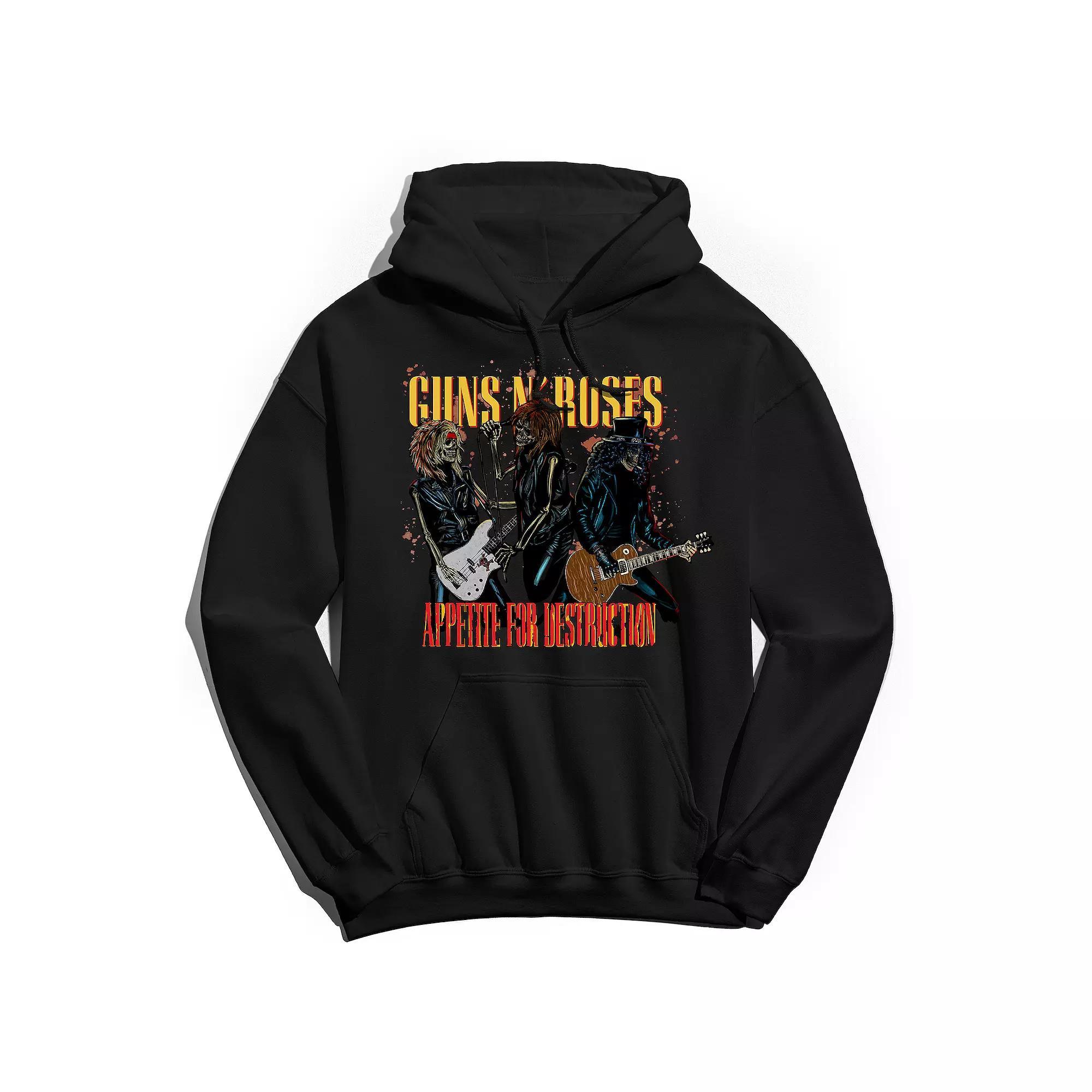Men's Guns n' Roses Appetite Skeletons Hoodie, Size: Large, Black Product Image