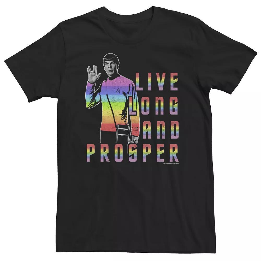 Big & Tall Star Trek: The Original Series "Live Long And Prosper" Spock Tee, Men's, Size: 3XL Tall, Black Product Image