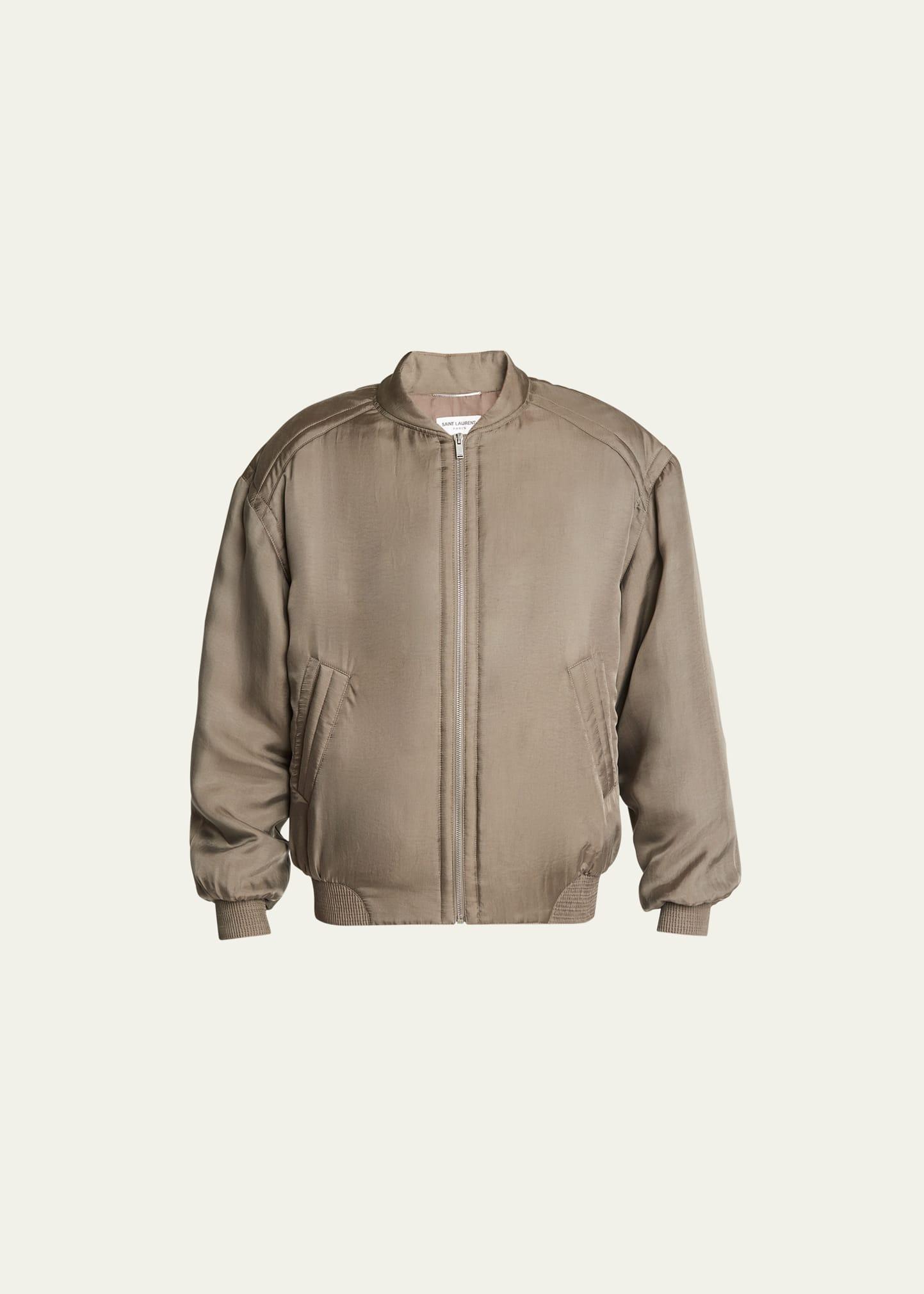 Mens Satin Bomber Jacket Product Image