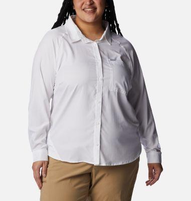 Plus Size Columbia Anytime Lite Button-Front Shirt, Women's, Size: 1XL, White Product Image