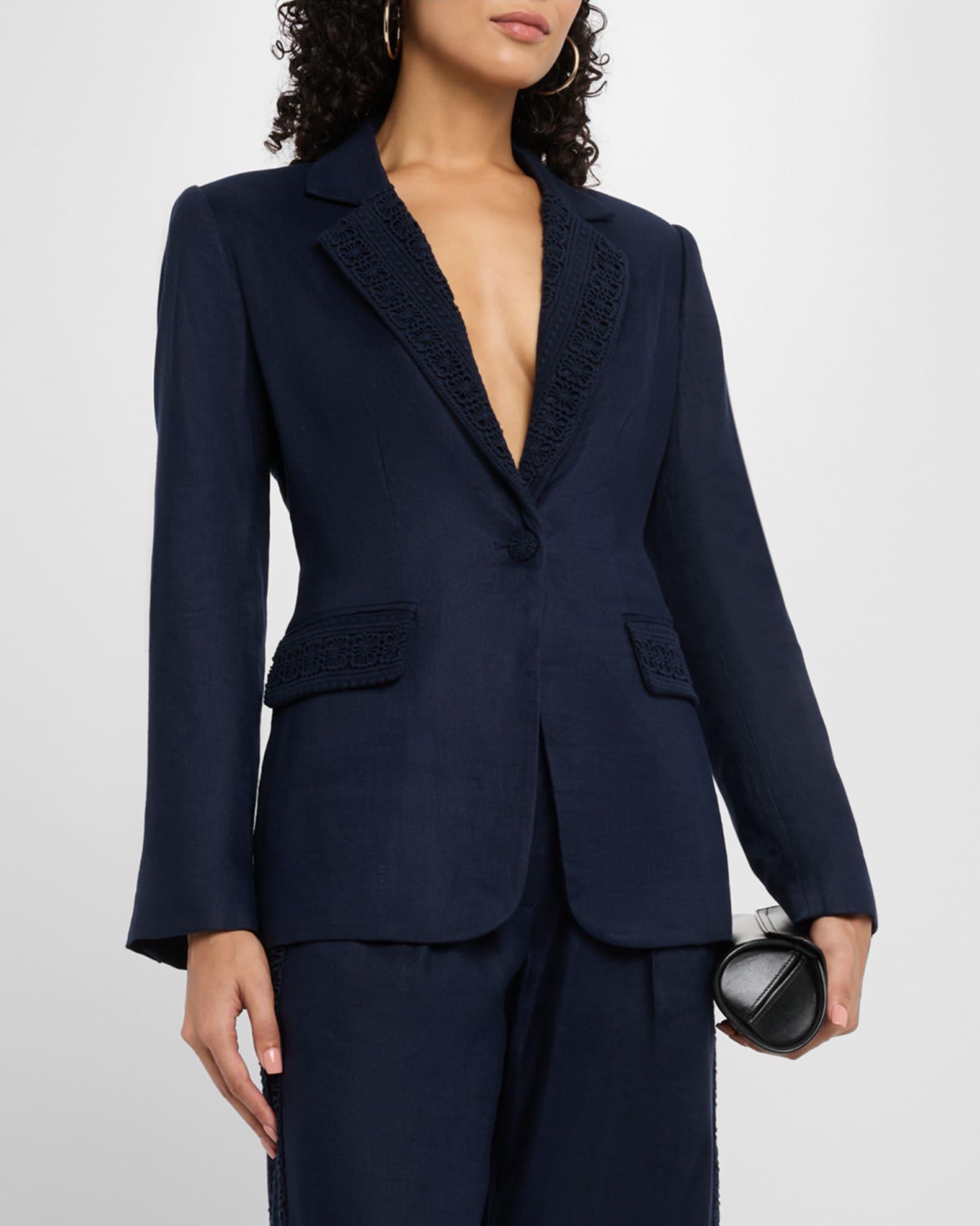 The Aster Single-Button Linen Jacket Product Image