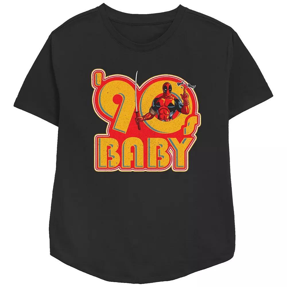 Women's Marvel Deadpool 90s Baby Graphic Tee, Size: Medium, Black Product Image