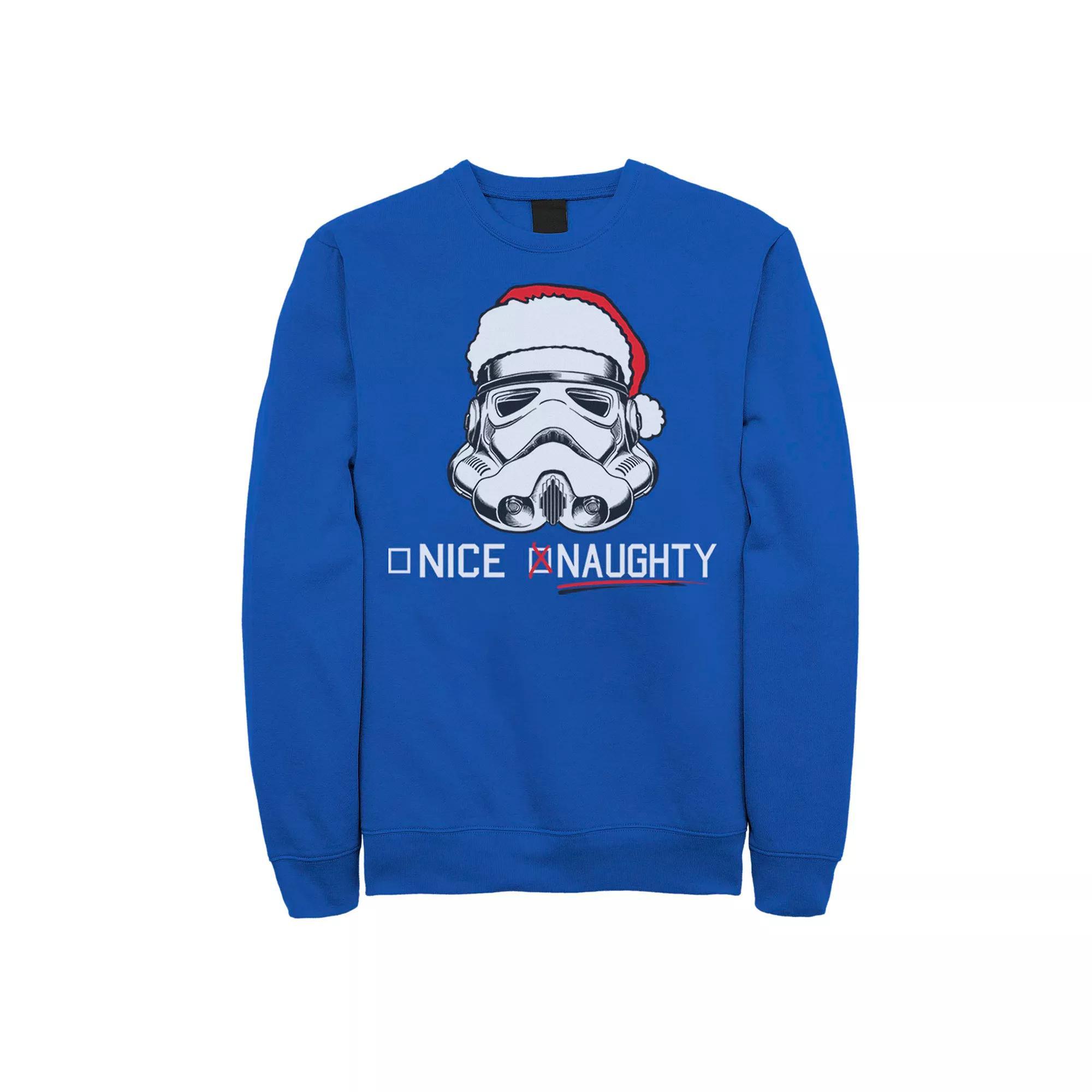 Men's Star Wars Stormtrooper Helmet Naughty & Nice Fleece, Size: XXL, Royal Product Image