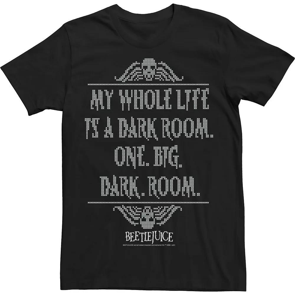 Men's Beetlejuice My Whole Life Cross Stitch Movie Quote Tee, Size: XXL, Black Product Image