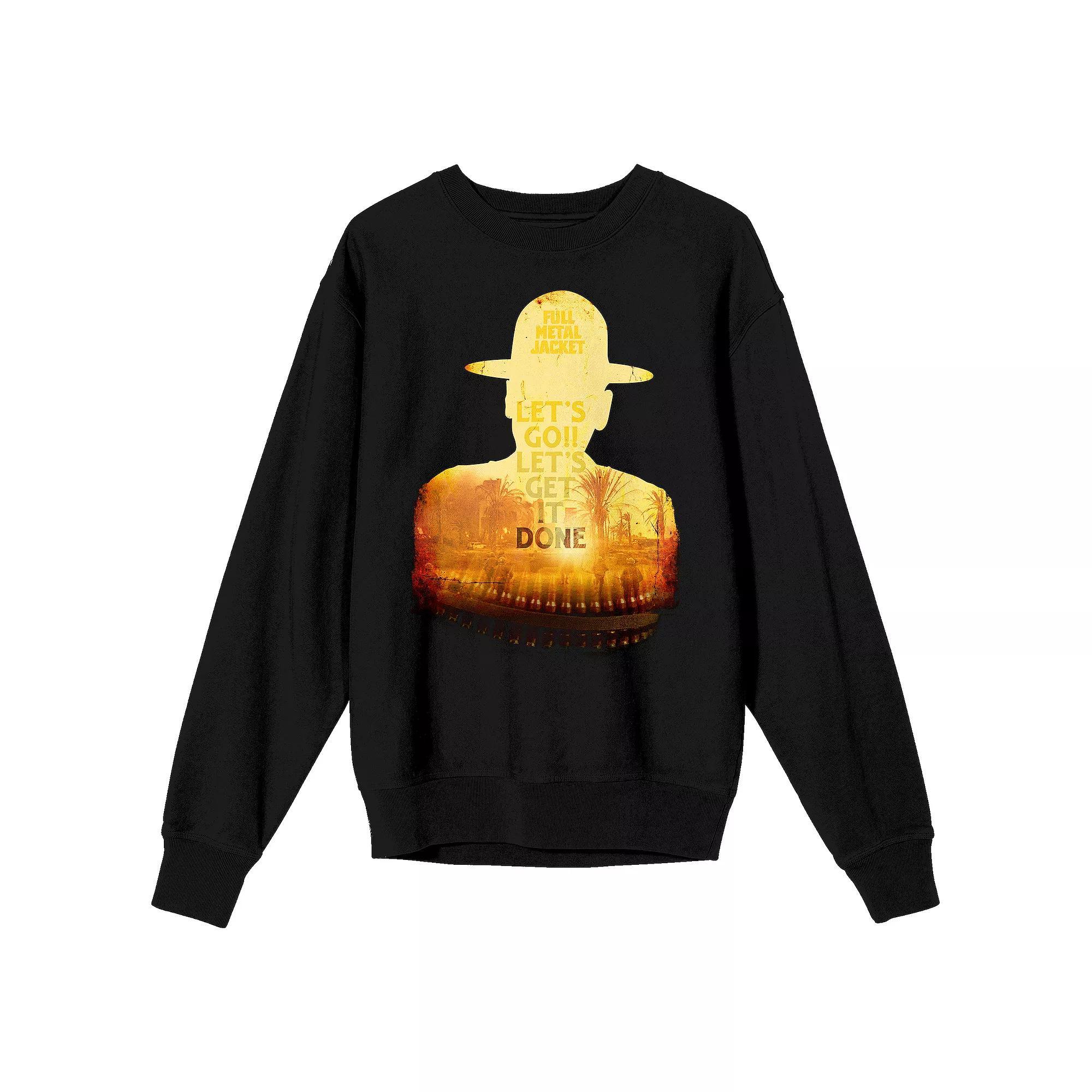 Men's Full Metal Jacket Drill Sergeant Silhouette Long Sleeve Graphic Tee, Size: Medium, Black Product Image