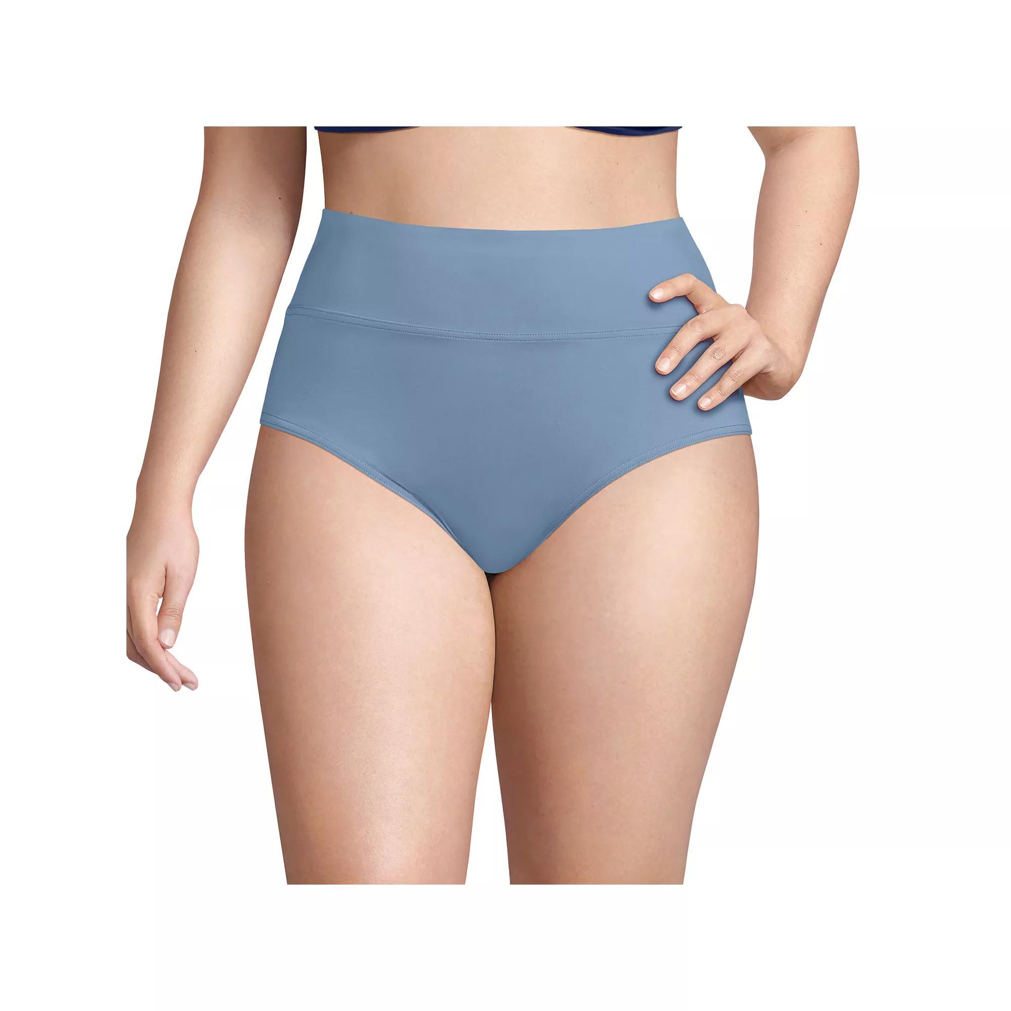 Plus Size Lands' End High Waisted Bikini Bottoms, Women's, Size: 16 W, Dusk Product Image