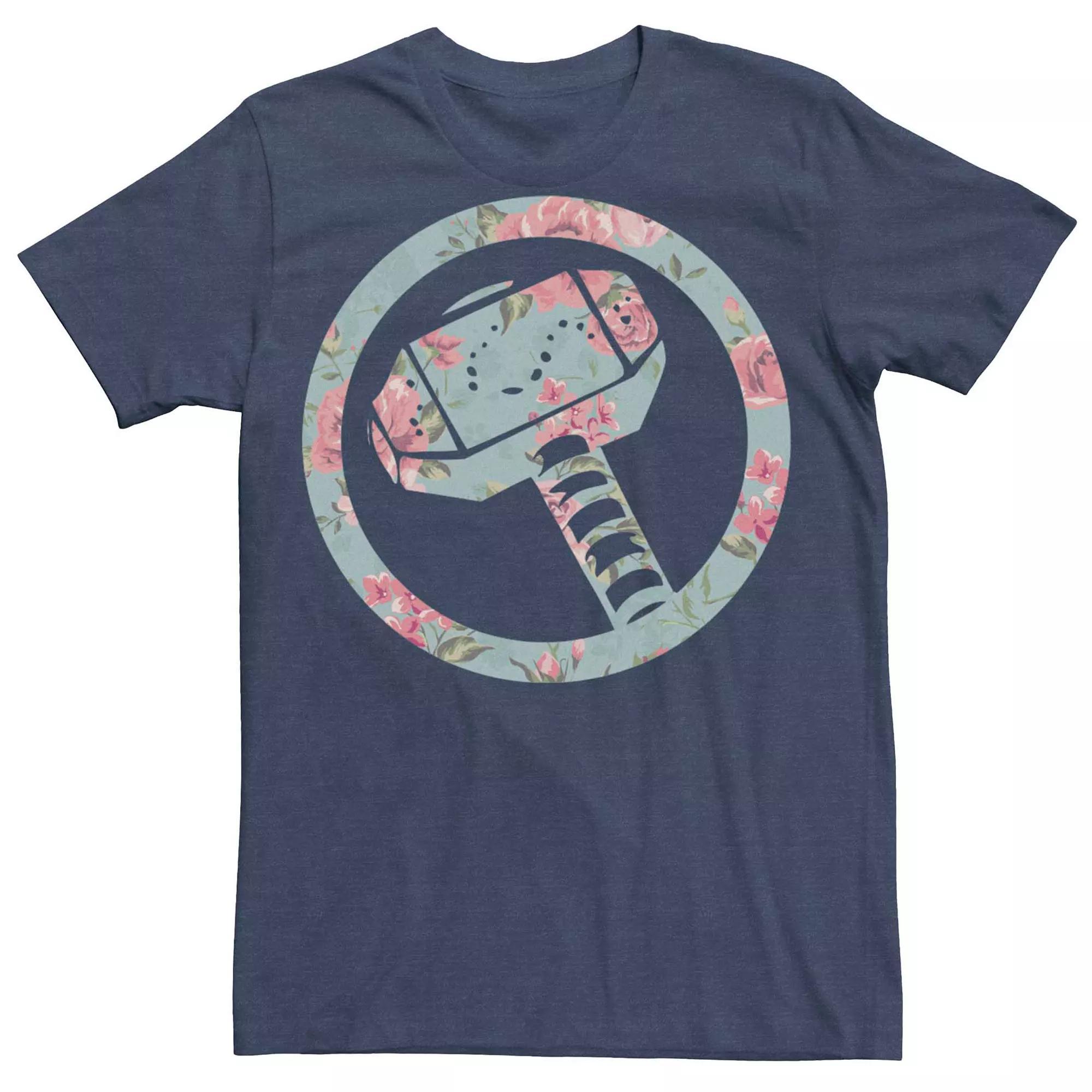 Men's Marvel Thor's Hammer Graphic Tee, Size: Medium, Navy Grey Product Image