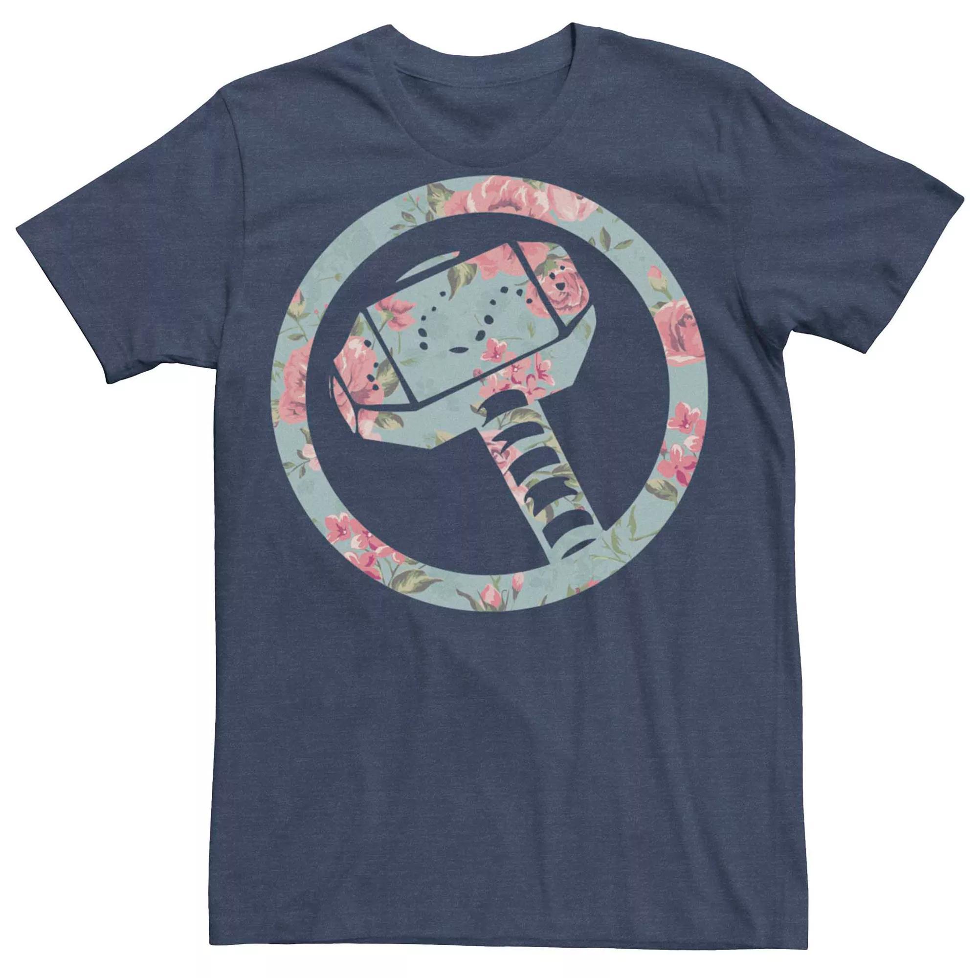 Men's Marvel Thor's Hammer Graphic Tee, Size: Medium, Navy Grey Product Image
