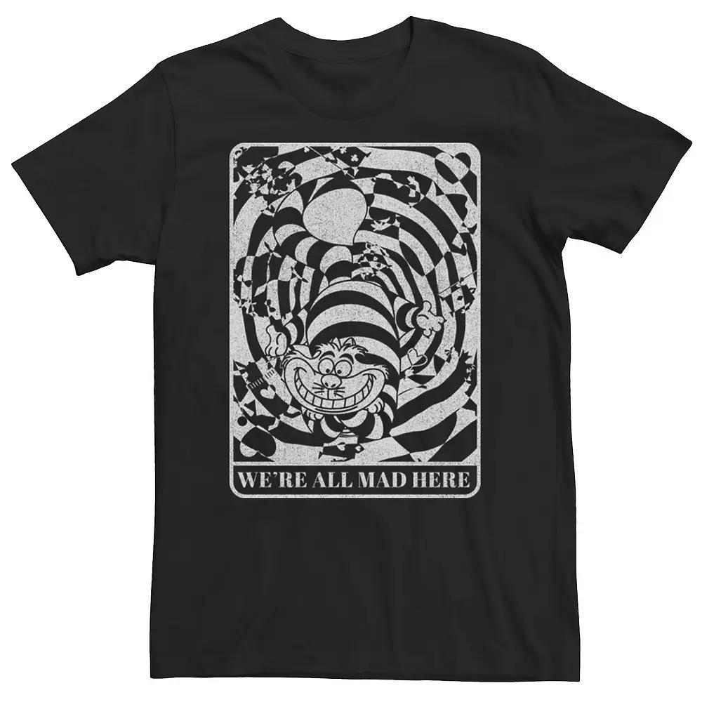 Big & Tall Disney Alice In Wonderland Cheshire Cat We're All Mad Here Tee, Men's, Size: XXL Tall, Black Product Image