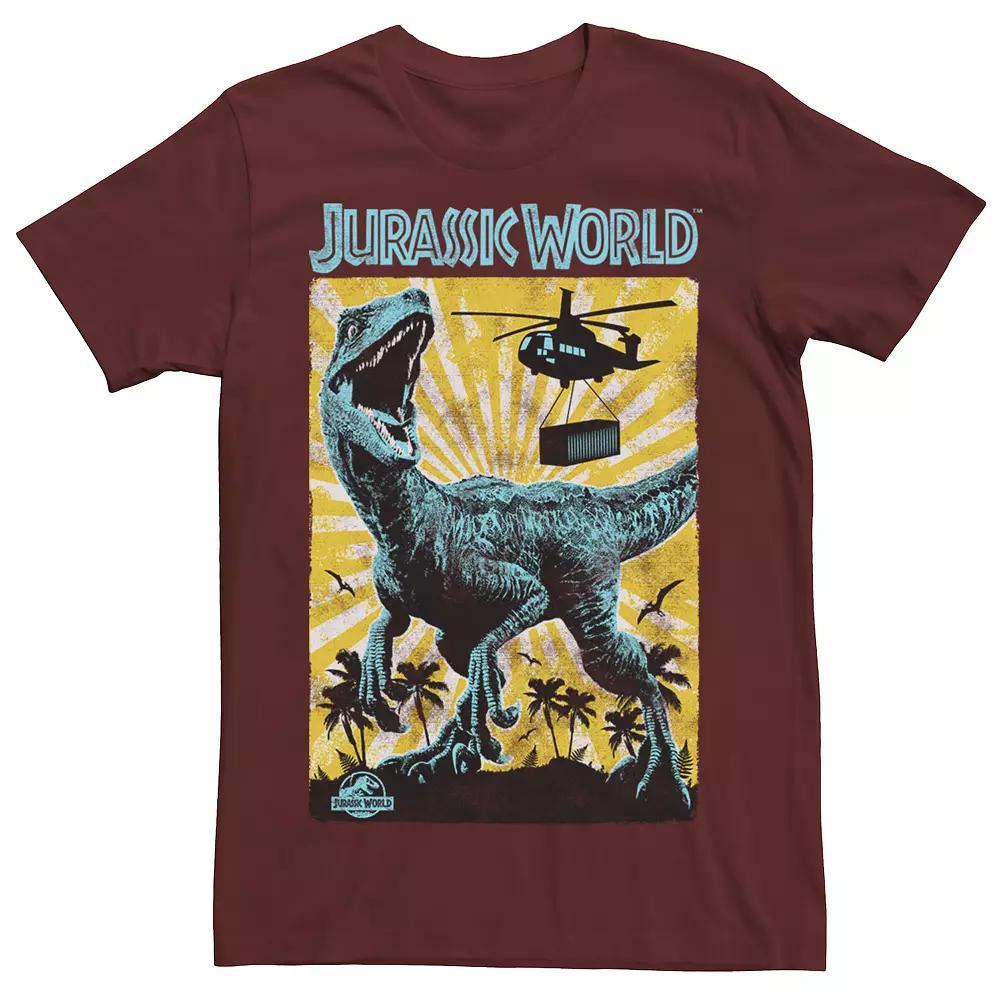 Men's Jurassic World T-Rex Color Pop Retro Poster Tee, Size: 3XL, Navy Grey Product Image
