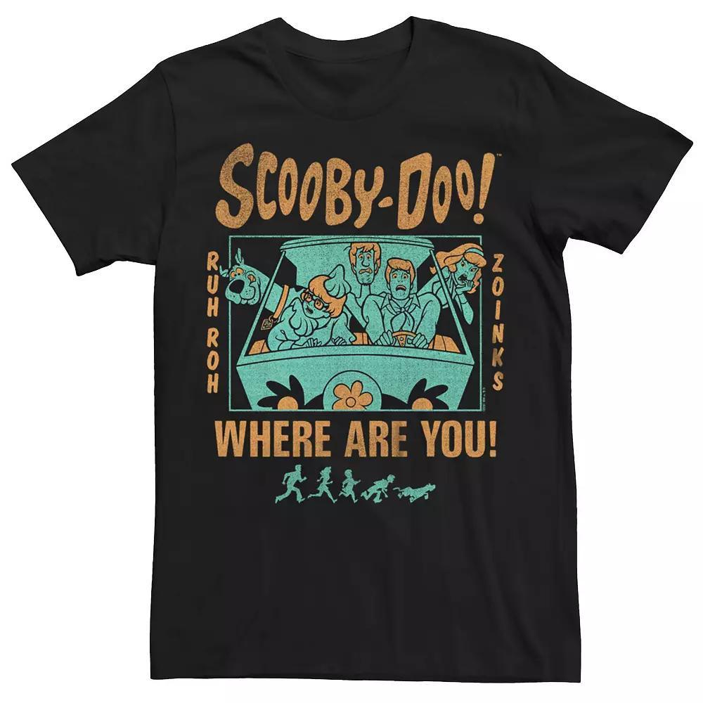 Men's Scooby Doo Where Are You Scared Gang Tee, Size: XL, Black Product Image