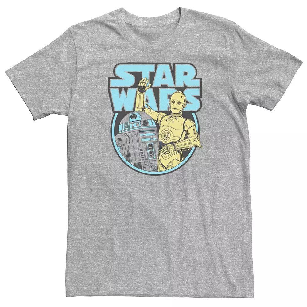 Big & Tall Star Wars C-3PO & R2-D2 Color Pop Star Wars Logo Tee, Men's, Size: 3XL Tall, Athletic Grey Product Image