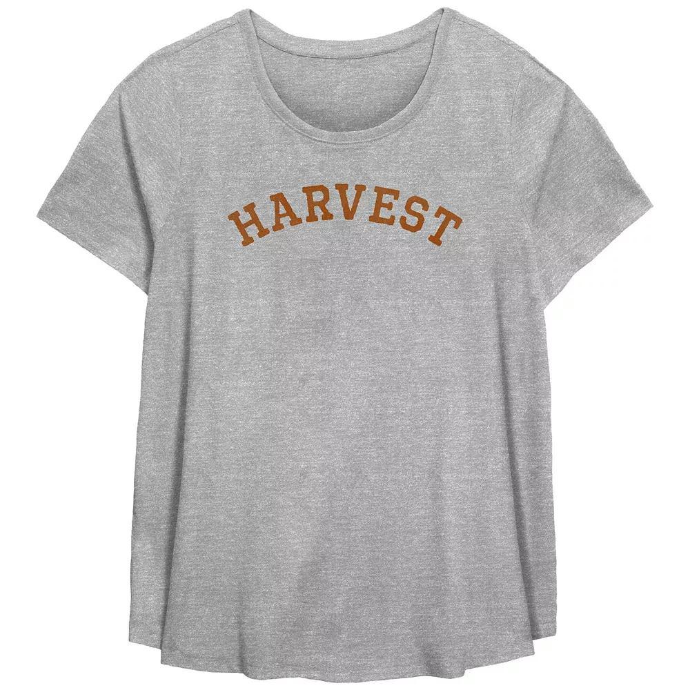 Plus Size Harvest Flowy Graphic Tee, Women's, Size: 1XL, Grey Gray Product Image