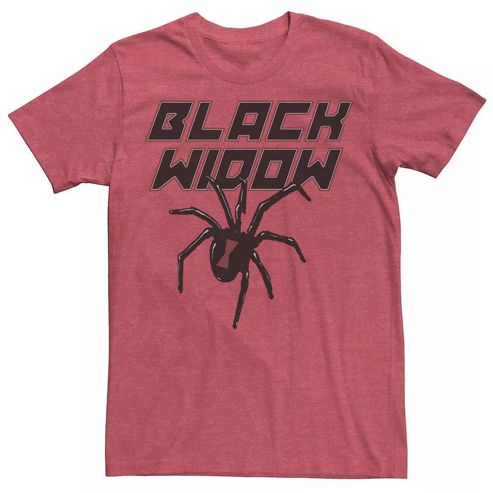 Men's Black Widow Name Logo Graphic Tee, Size: Medium, Red Grey Product Image