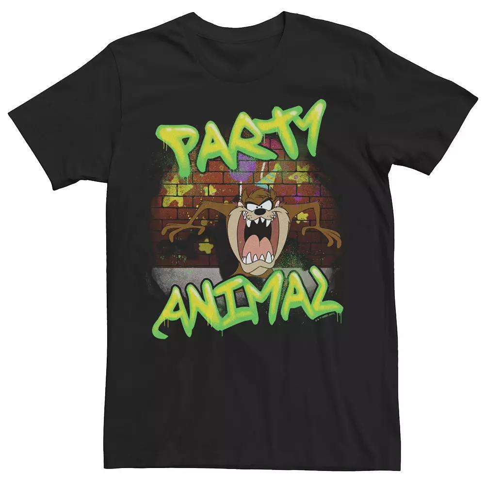 Men's Tazmanian Devil Part Animal Portrait Tee, Size: XL, Black Product Image