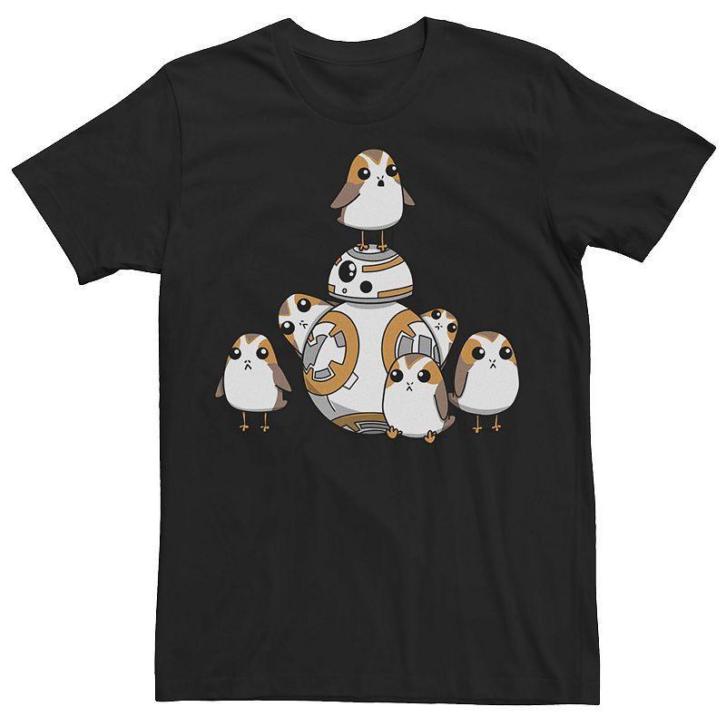 Men's Star Wars Porgs Having Fun With BB-8 Portrait Tee, Size: 3XL, Black Product Image