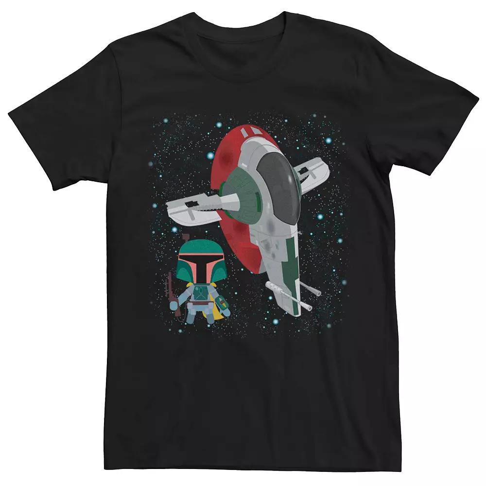Mens Star Wars Cartoon Boba Fett Space Graphic Tee Product Image