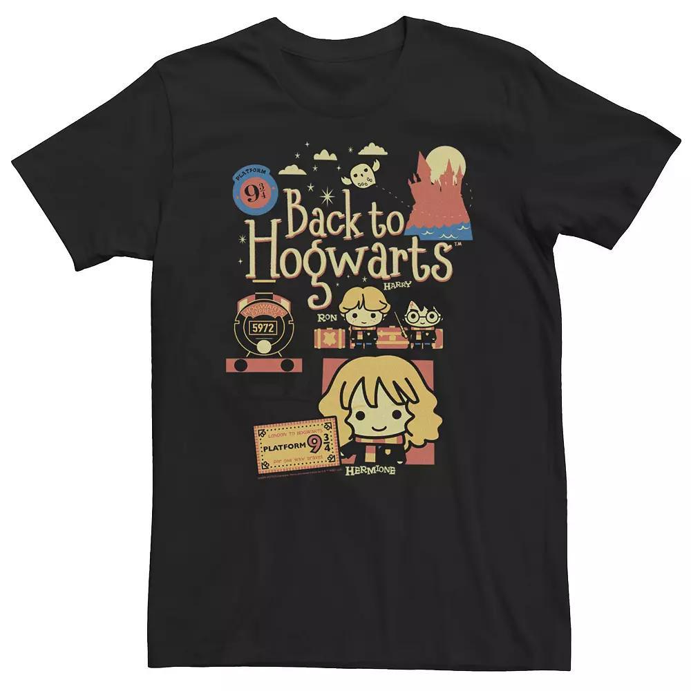 Big & Tall Harry Potter Chibi Back to Hogwarts Tee, Men's, Size: 4XL, Black Product Image