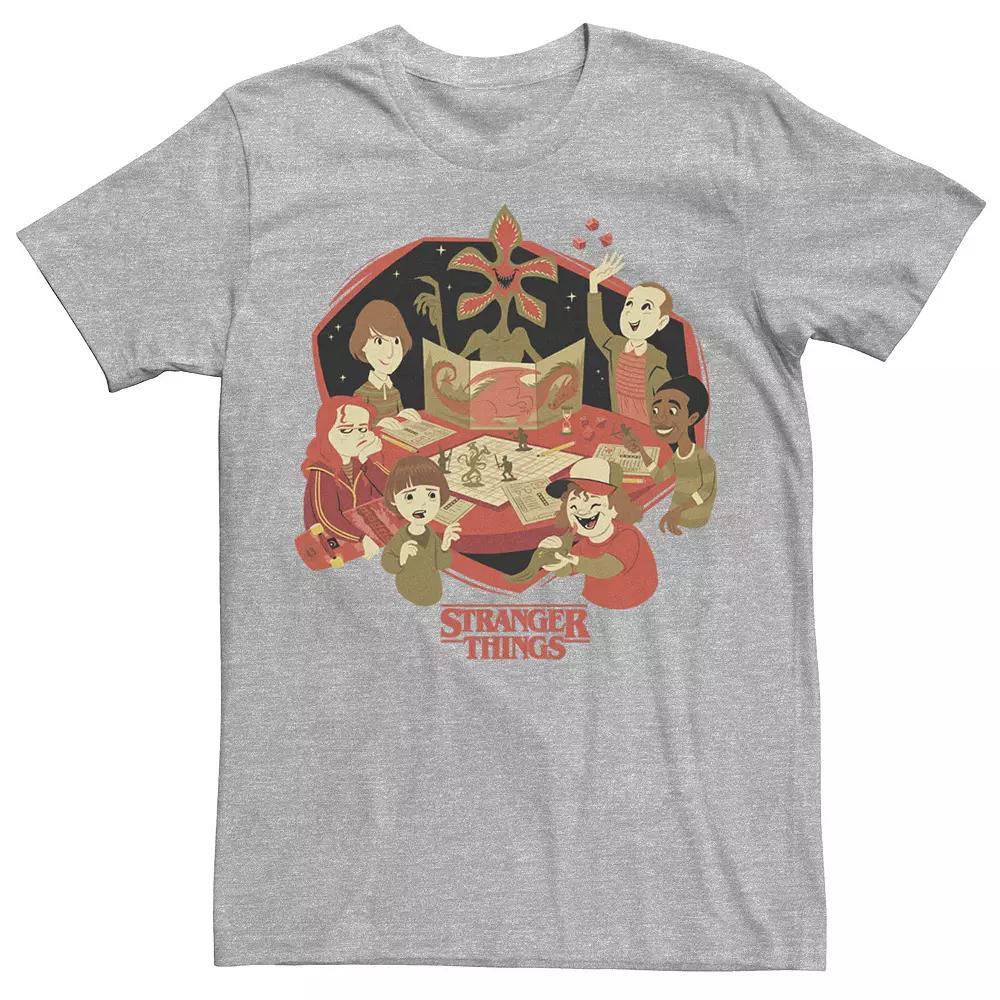 Men's Netflix Stranger Things D&D Animated Group Portrait Tee, Size: XL, Athletic Grey Product Image