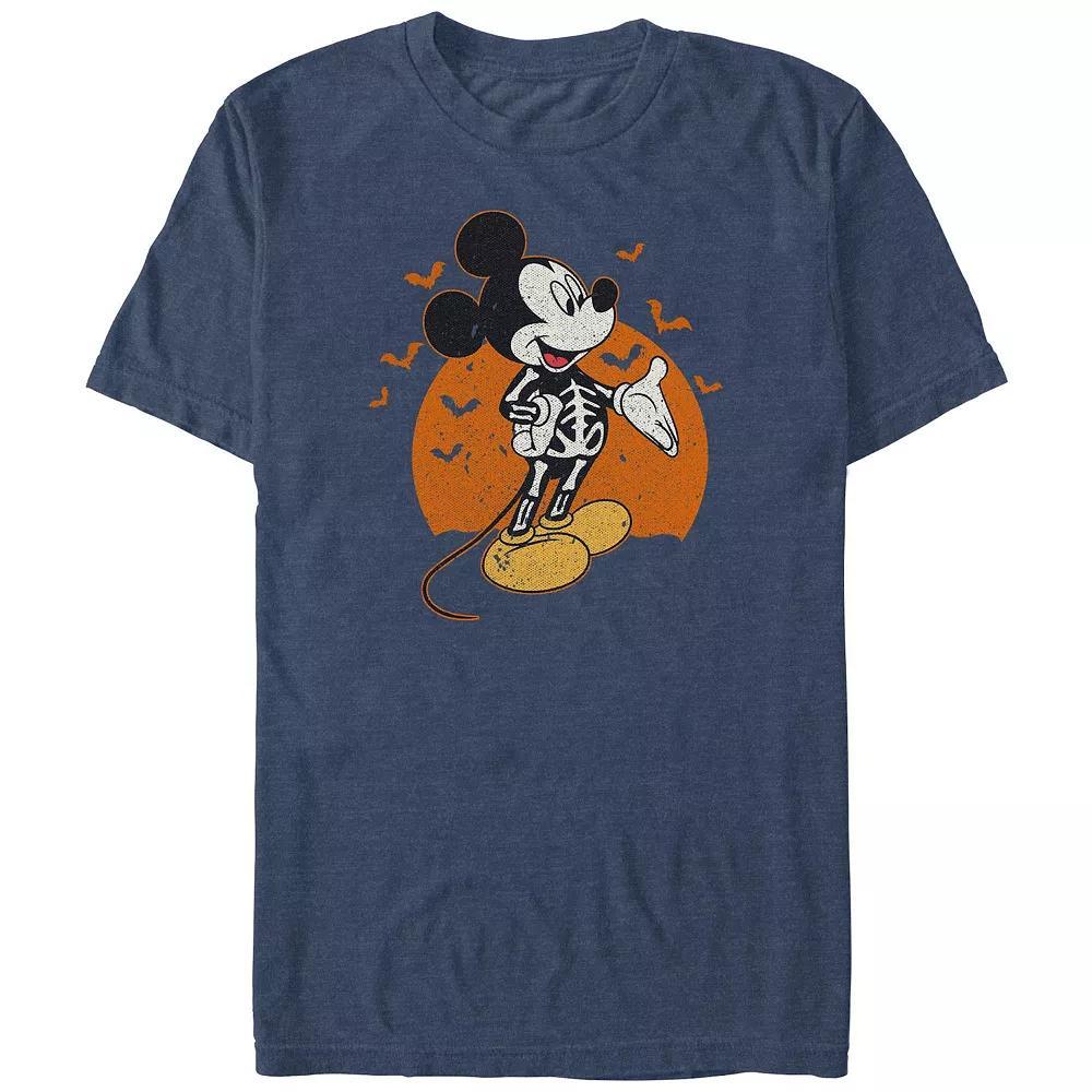 Disney's Mickey Mouse Skeleton Costume Men's Graphic Tee, Size: 4XL Tall, Navy Grey Product Image