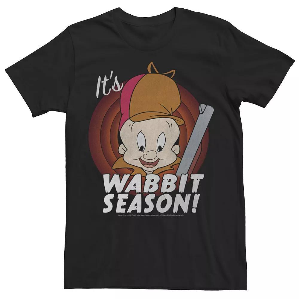 Men's Looney Tunes Elmer Fudd Classic Wabbit Season Tee, Size: Large, Black Product Image