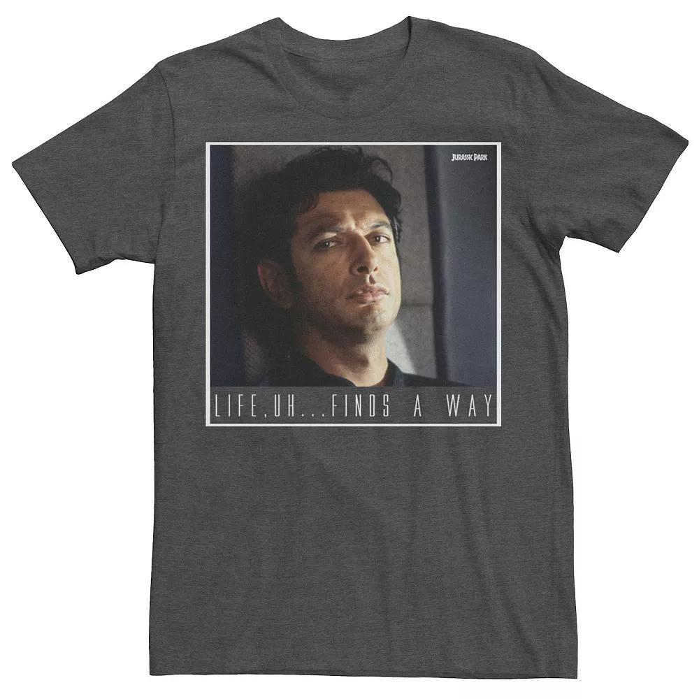 Men's Jurassic Park Ian Malcolm Life Finds A Way Graphic Tee, Size: XL, Red Grey Product Image