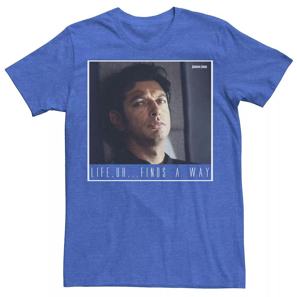 Men's Jurassic Park Ian Malcolm Life Finds A Way Graphic Tee, Size: XL, Red Grey Product Image