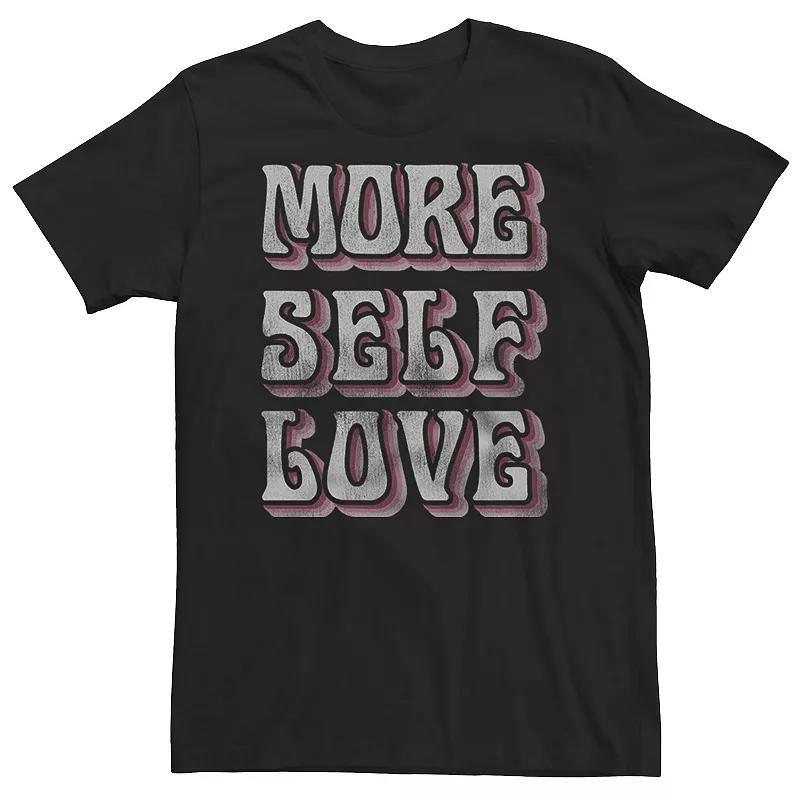 Big & Tall Trendy Retro Self Love Tee, Men's, Size: 3XL, Black Product Image