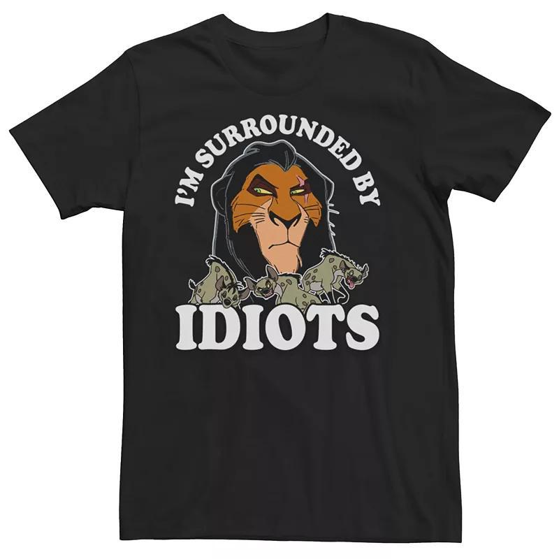 Men's Disney's The Lion King Scar Surrounded By Idiots Tee, Size: XXL, Black Product Image