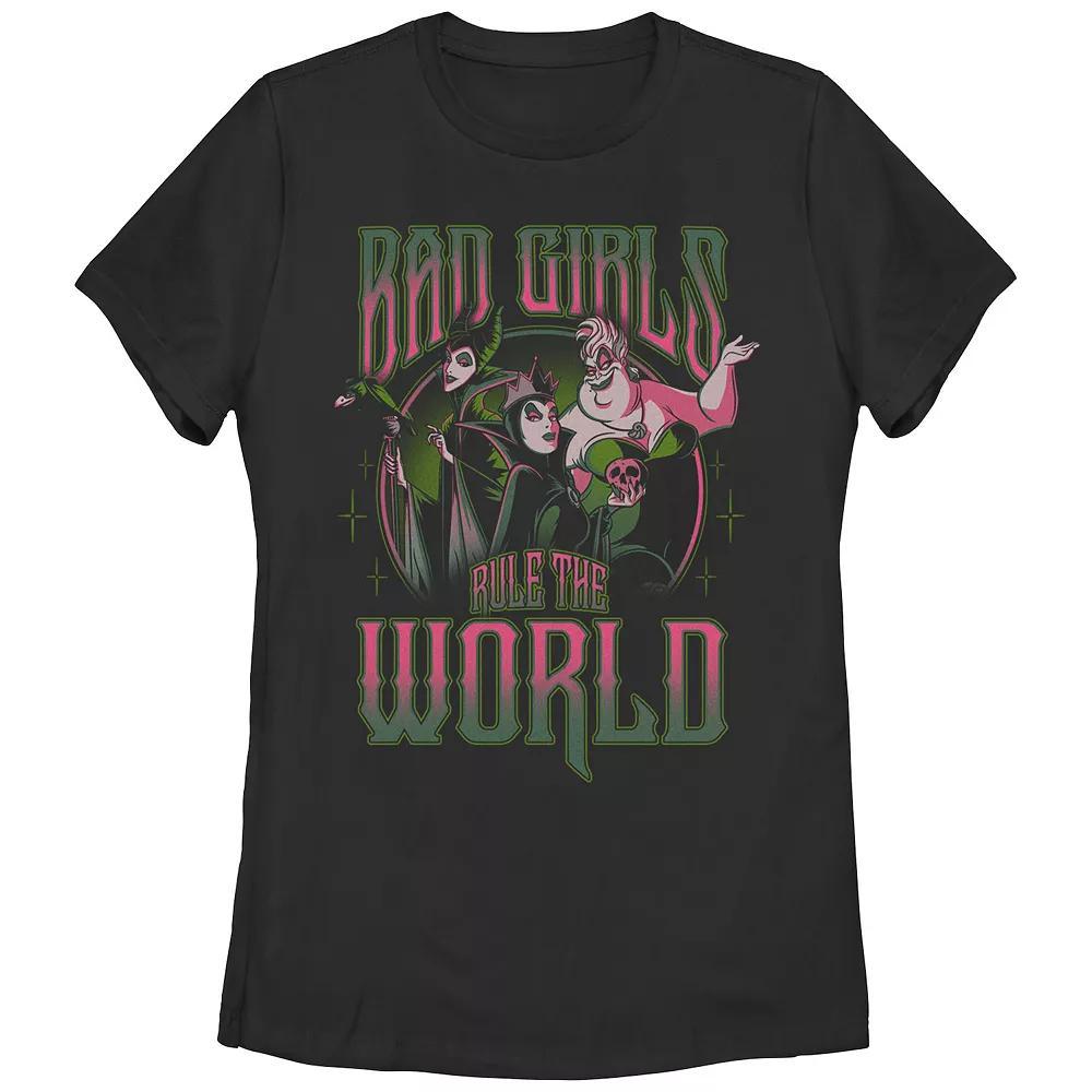 Disney Villains Bad Girls Rule The World Juniors' Graphic Tee, Girl's, Size: XXL, Black Product Image