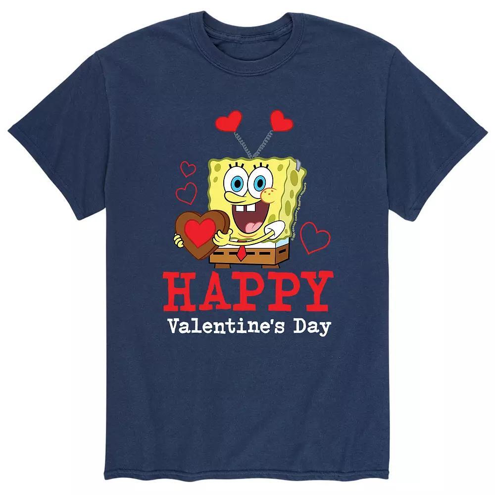 Men's SpongeBob Happy Valentine's Day Tee, Size: XL, Black Product Image