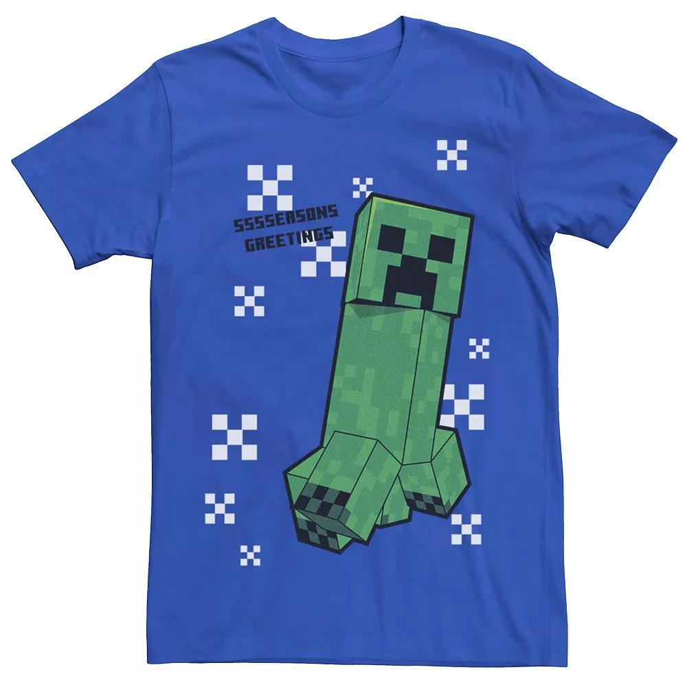Men's Minecraft Creeping Through The Snow Tee, Size: XS, Royal Product Image