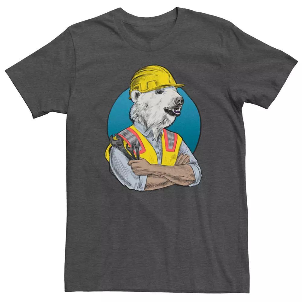 Men's Construction Worker Sketched Tee, Size: Medium, Grey Heather Product Image