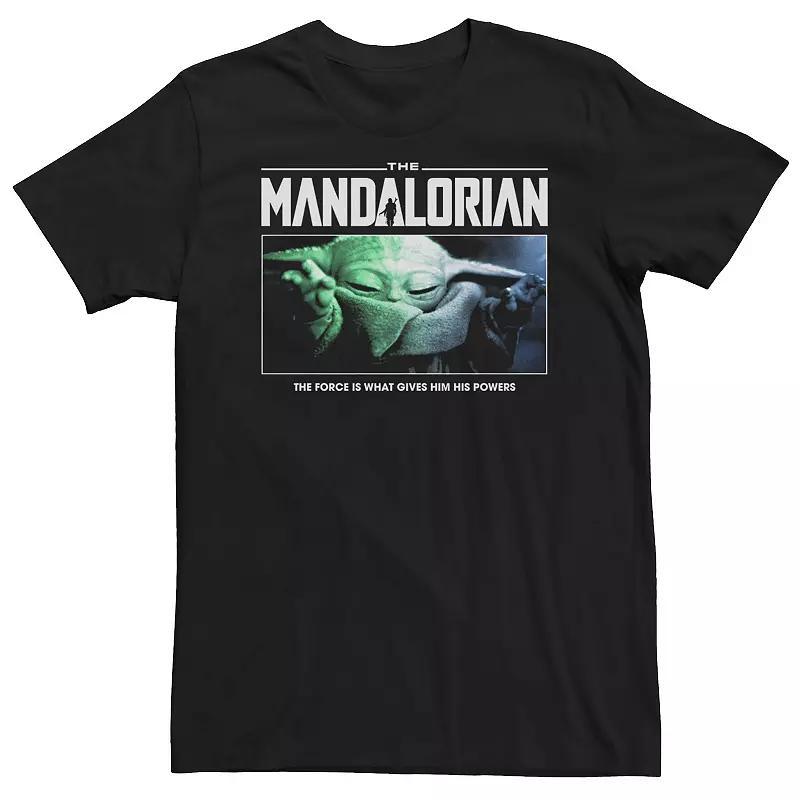 Big & Tall Star Wars The Mandalorian The Force In Grogu Tee, Men's, Size: XL Tall, Black Product Image