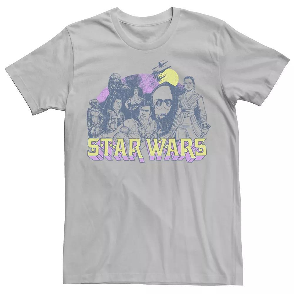 Men's Star Wars The Rise of Skywalker Vintage Collage Tee, Size: XXL, Silver Product Image
