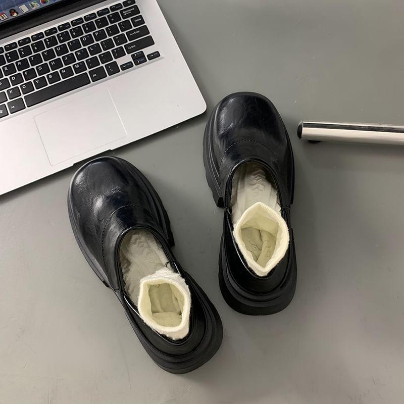 Faux Leather Platform Loafers Product Image