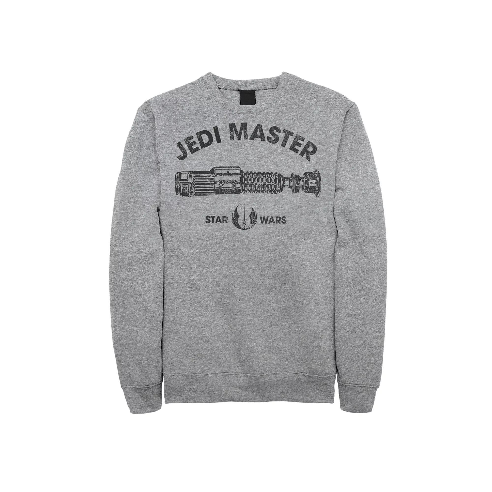 Men's Star Wars Jedi Master Lightsaber Logo Sweatshirt, Size: Medium, Athletic Grey Product Image