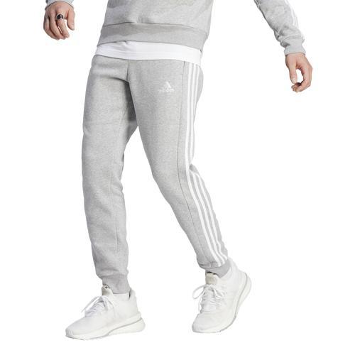 adidas Mens adidas Essentials 3-Stripes Fleece Tapered Cuff Pants - Mens Medium Grey Heather Product Image