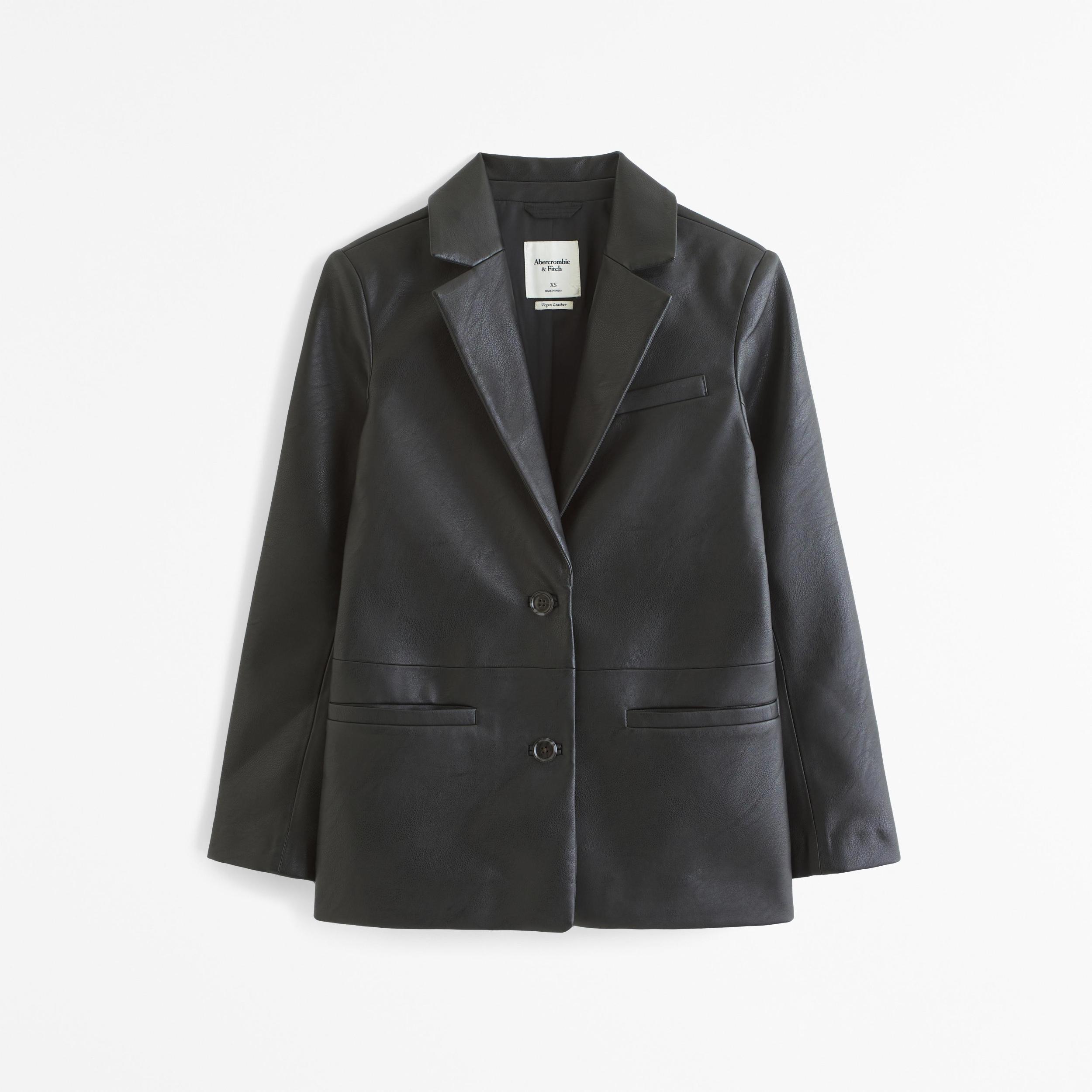 Vegan Leather Blazer Product Image