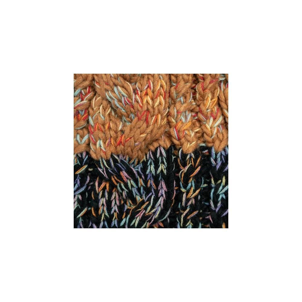 Women's MUK LUKS Colorblock Stripe Cable Beanie, Ebony Space Dye Marl Product Image