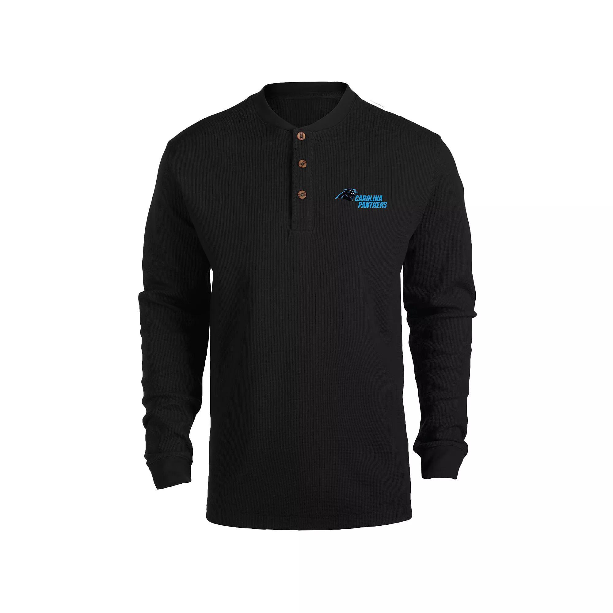 Mens Dunbrooke Carolina Panthers Logo Maverick Thermal Henley Long Sleeve T-Shirt Product Image