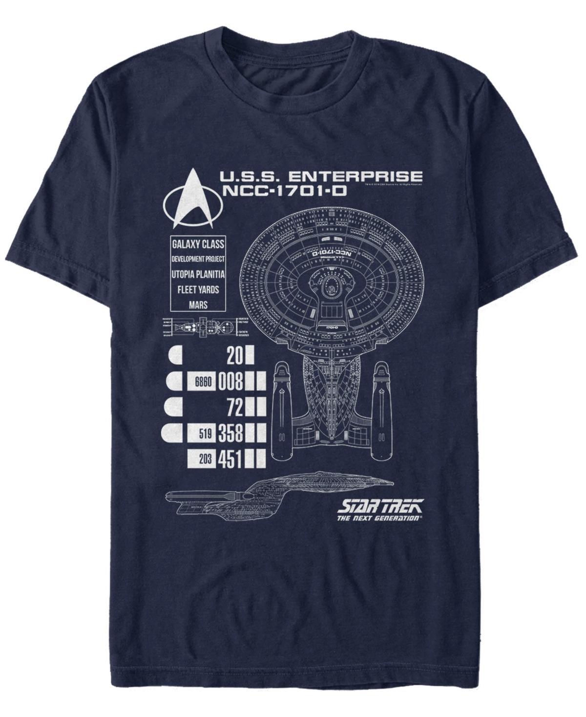 Men's Star Trek Ship Schematics Tee, Size: Medium, Blue Product Image
