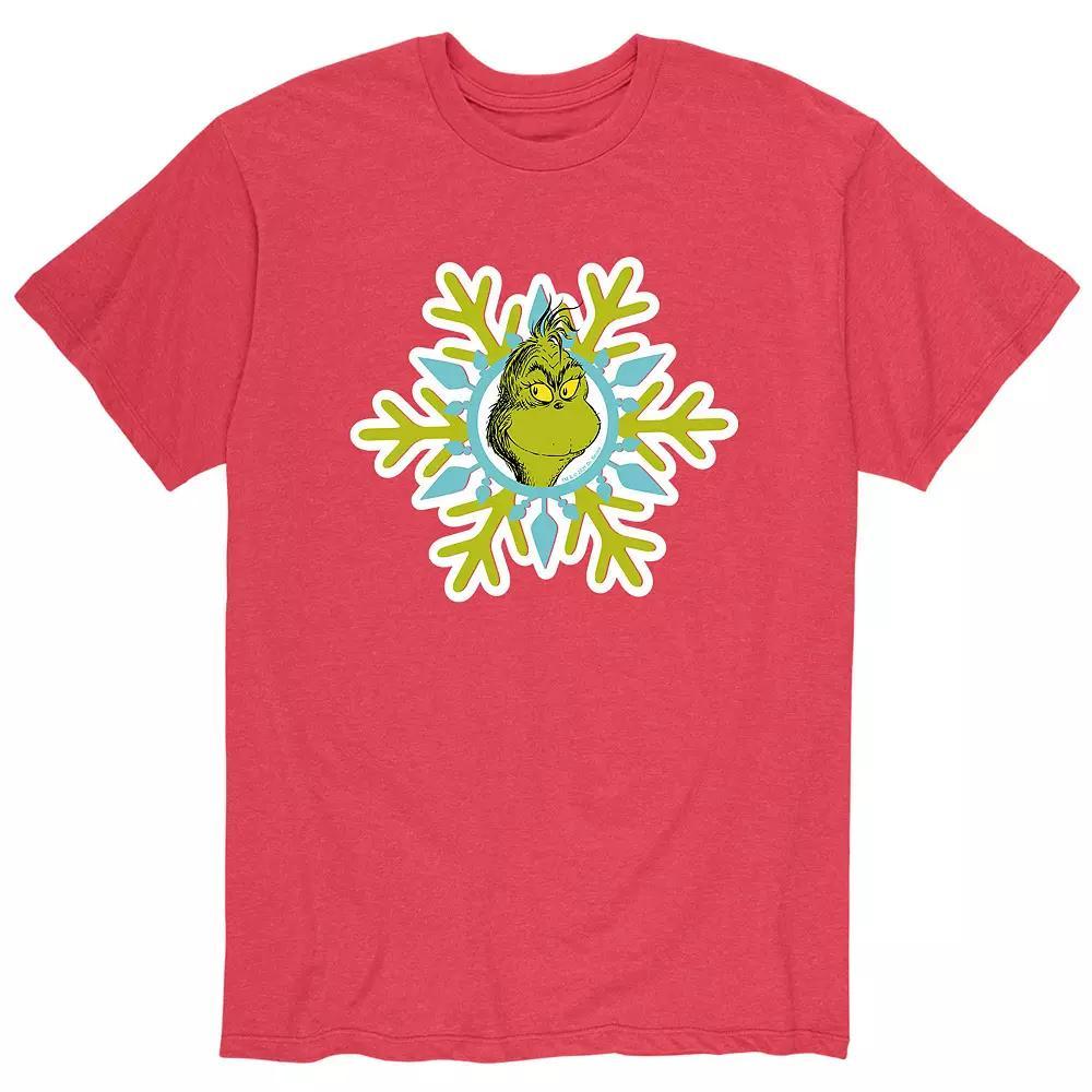 Mens Dr. Seuss The Grinch Face Snowflake Tee Product Image