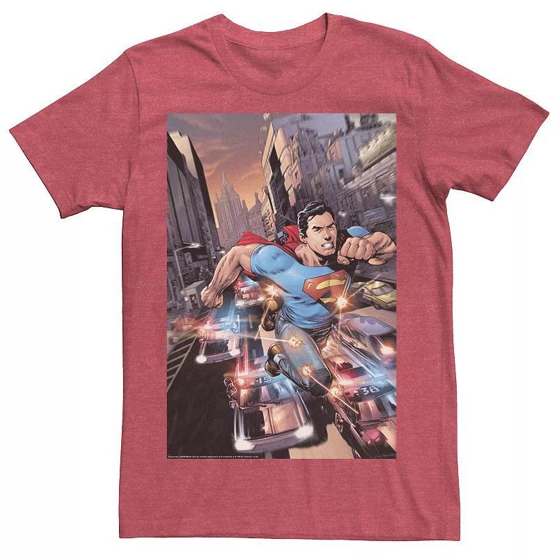 Men's DC Comics Superman Flashing Lights Poster Tee, Size: Medium, Royal Grey Product Image