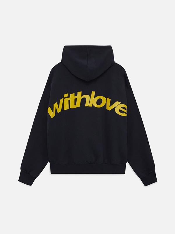 Lettering print loose hoodie Product Image