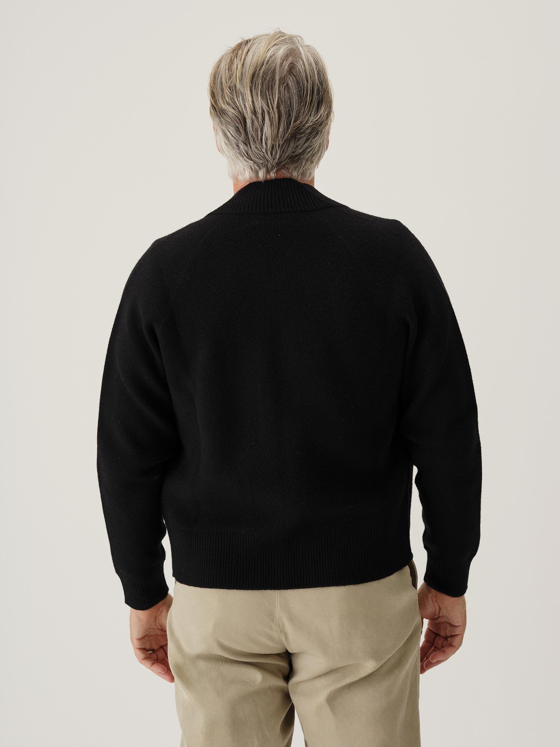 Black Heritage Wool Zip Cardigan Product Image