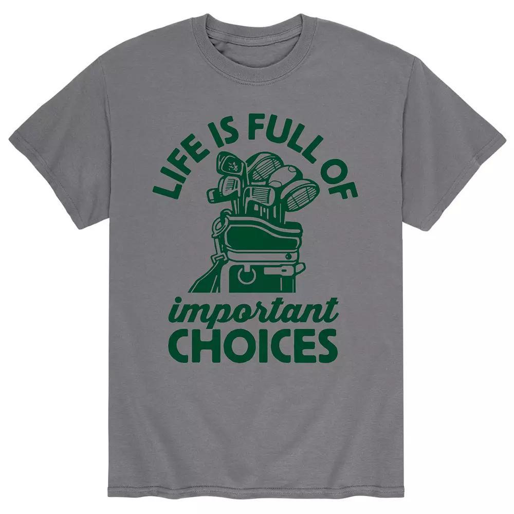 Men's Lif' Full Of Important Choices Tee, Size: Medium, Gray Product Image