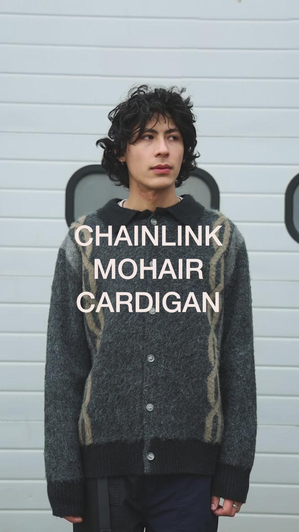 Blacksmith - Chainlink Mohair Cardigan - Grey Product Image