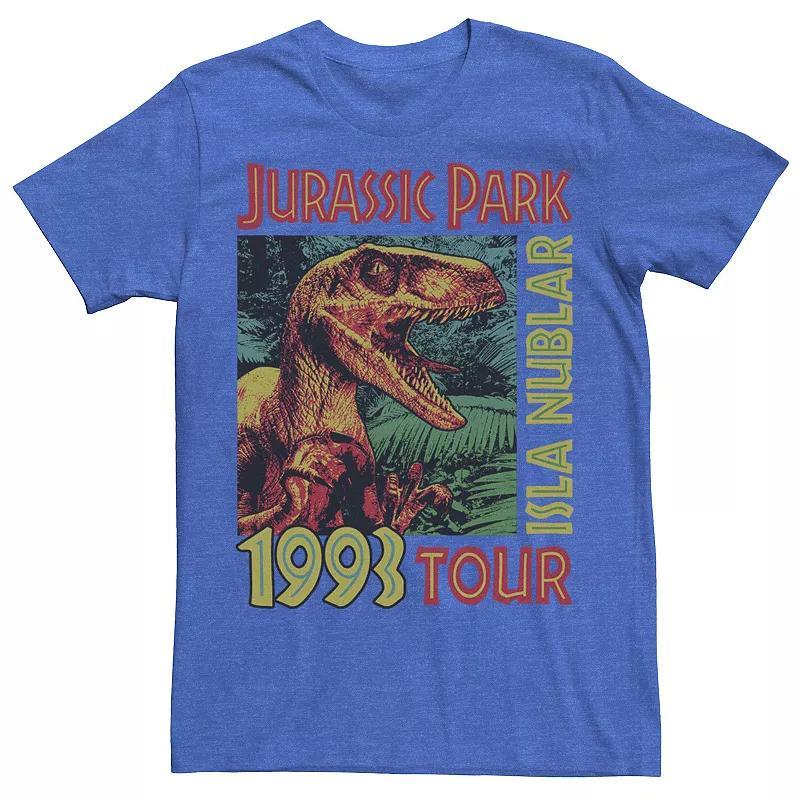 Men's Jurassic Park Isla Nublar 1993 Tour Poster Tee, Size: 3XL, Blue Product Image